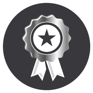 Medal with a black star, conveying that Boiler Bunny Heating has experienced, highly qualified and skilled boiler repair engineers.